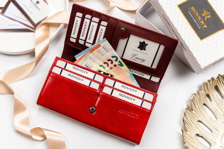 Große Damen Geldbörse aus Echtleder und Öko-Leder – Rovicky