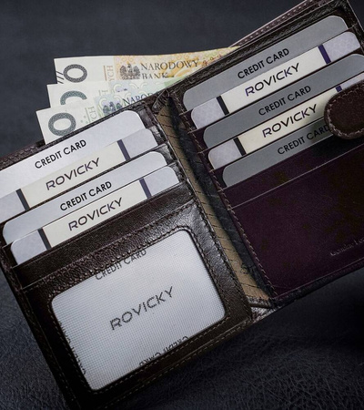 Elegante Herren Geldbörse aus Echtleder – Rovicky