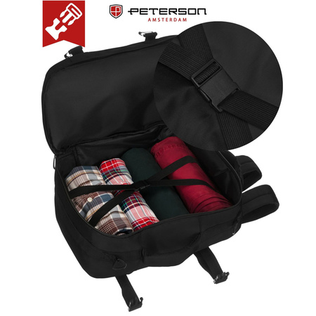 Schwarzer Reise-Rucksack, ideal als Handgepäck – Peterson