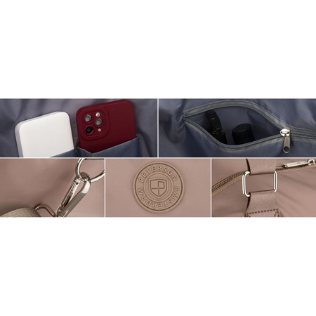 Braune Trainingstasche aus Polyester, mit einem Fach und Reißverschluss - Peterson