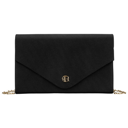 Schwarze, bestickte Damen-Clutch aus synthetischem Stoff - Rovicky