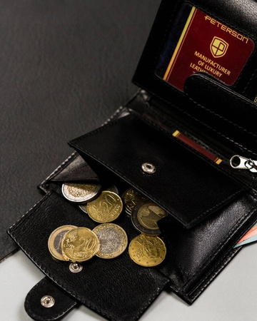 Kleine Herren Geldbörse aus Leder mit Druckknopf – Peterson