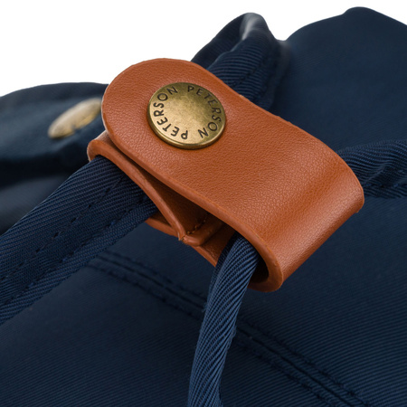 Dunkelblauer Damen-Rucksack aus Polyester und Öko-Leder, mit Reißverschluss - Peterson