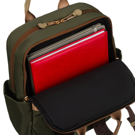 Damen-Rucksack aus Nylon in grüner Farbe mit Reißverschluss - Peterson