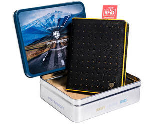 Herren Geldbörse aus Echtleder mit Kontrastnähten – Peterson