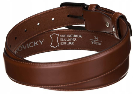 Breiter Herren Ledergürtel mit klassischer Schnalle – Rovicky