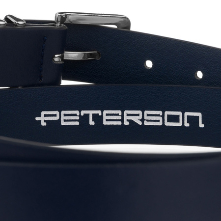 Granatfarbener Damen-Gürtel aus Öko-Leder mit silberner Schnalle - Peterson