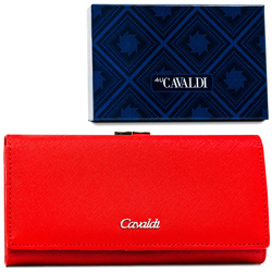 Damen Geldbörse aus Öko-Leder in Rot mit Druckknopf & Bügelverschluss – 4U Cavaldi