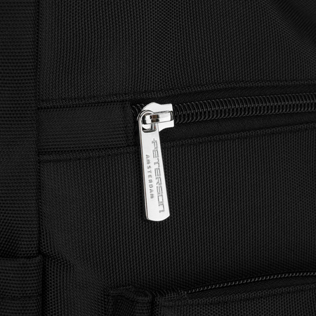 Schwarze, geräumige Damen-Laptoptasche aus Polyester – Peterson