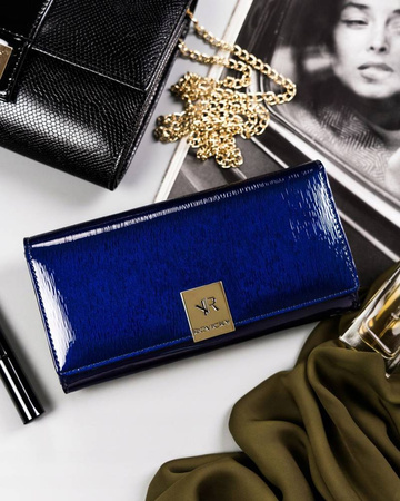 Damen Geldbörse aus Lackleder mit Druckknopfverschluss – Rovicky