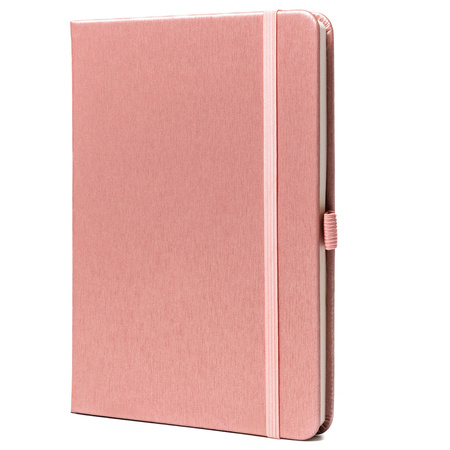Rosa Notizbuch im B6-Format, liniert, mit Gummiband zum Verschließen – Peterson