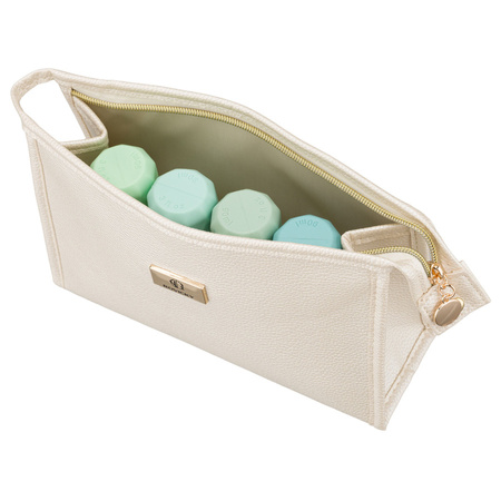 Beige, praktische Kosmetiktasche aus Öko-Leder, einteilig – Rovicky