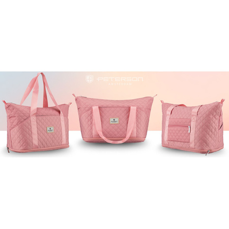 Trainings-Tasche aus Polyester in Rosa, aufgehängt an bequemen Griffen - Peterson