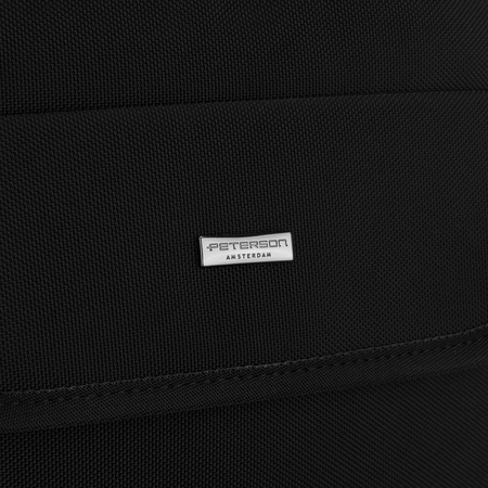 Praktische Umhängetasche aus Cordura in Schwarz mit Reißverschluss, zwei Fächer – Peterson