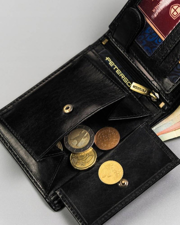 Große Herren Geldbörse aus echtem Leder ohne Verschluss – Peterson