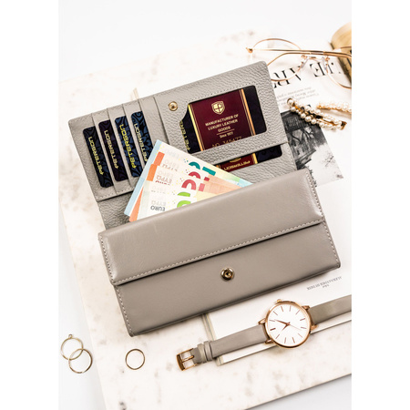 Damen Geldbörse aus echtem Leder mit Blumenmuster und RFID-Schutz – Peterson