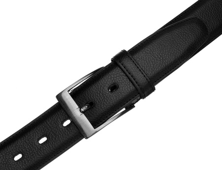 Herren Ledergürtel mit klassischer silberner Schnalle – Rovicky