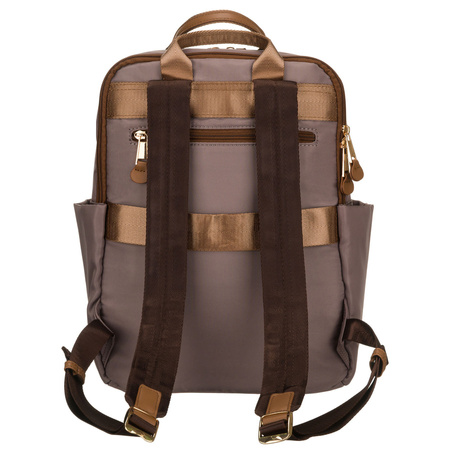 Peterson Damen-Rucksack aus Nylon, beige, mit verstellbaren Trägern, mit Reißverschluss.