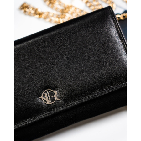 Schwarze Damen Geldbörse aus Leder passend für Fahrzeugschein – Rovicky