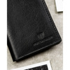 Vertikale Herren-Geldbörse aus schwarzem Echtleder, Modell ohne äußeren Verschluss – Peterson