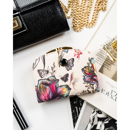 Moderne Damen Geldbörse aus Öko-Leder mit Druckknopf und Bügelverschluss – Peterson