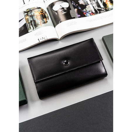 Schwarze Damen Geldbörse für Dokumente mit RFID – Peterson