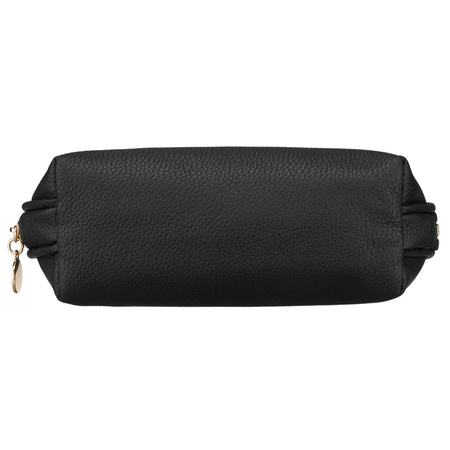 Schwarze Kosmetiktasche aus Öko-Leder mit Reißverschluss - Rovicky