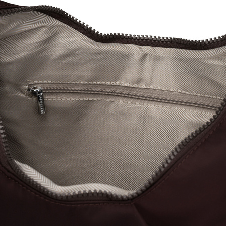 Große, burgunderrote Damen-Handtasche aus Polyester, passend für A4-Format – Peterson