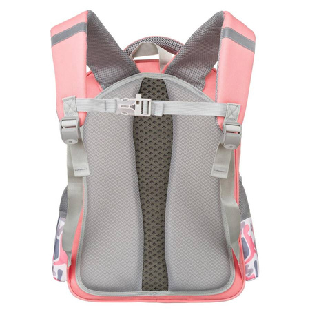 Rosa Schulrucksack aus atmungsaktivem Polyester mit Brustgurt – Peterson