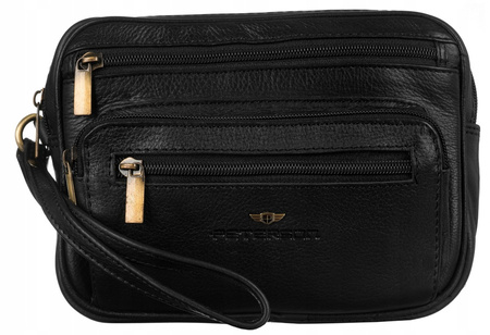 Zweifach unterteilte Herren Umhängetasche aus Leder – Peterson