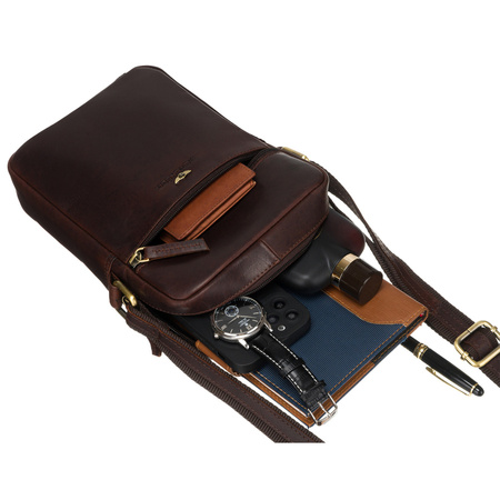 Crossbody Herren Tasche aus glattem Echtleder – Peterson
