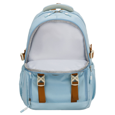 Peterson Schulrucksack aus Polyester in Hellblau mit verstellbaren Trägern