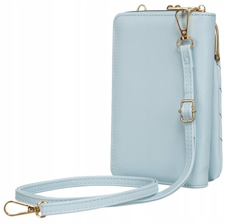 Hellblaue Mini Damen Handtasche mit abnehmbarem Frontpanel – Rovicky