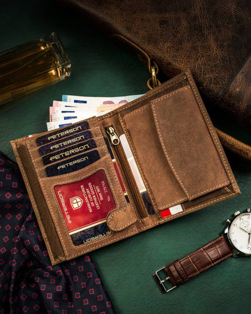 Herren Geldbörse aus Leder mit patriotischem Motiv – Peterson