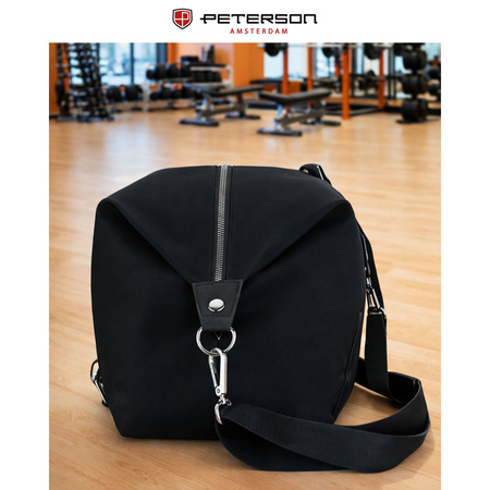 Damen Trainingstasche aus Polyester in Schwarz mit Reißverschluss - Peterson
