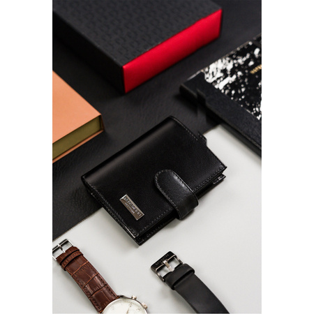 Kleine Herren Geldbörse aus Leder mit Druckknopf – Peterson