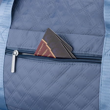 Trainings-Tasche aus Polyester in blauer Farbe, zweigeteilt und mit Reißverschluss verschließbar - Peterson