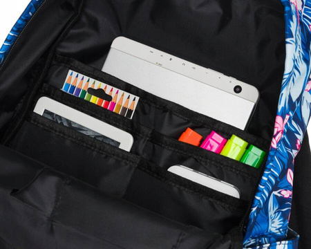 Städtischer Schulrucksack aus strapazierfähigem Polyester mit Pflanzenmuster – Peterson