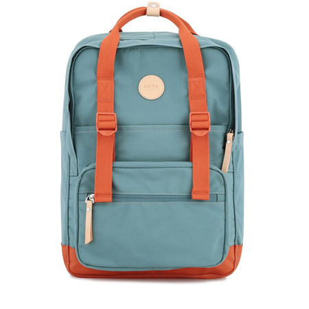 Geräumiger City Rucksack in Türkis-Orange mit Laptopfach – Himawari