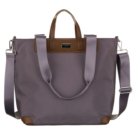Große Damen-Shopper-Tasche in Grau, ein Hauptfach, mit Henkeln und abnehmbarem Gürtel - Peterson