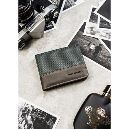 Graue Herren Geldbörse ohne äußeren Verschluss mit RFID-Schutz – Peterson