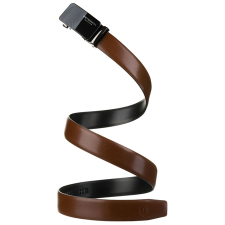 Brauner Herren-Gürtel aus Leder mit automatischer Schnalle - Peterson