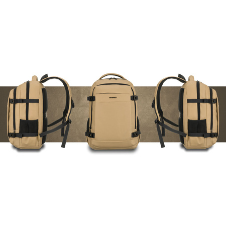 Großer Khaki-Reise-Rucksack mit Laptopfach, zweifach unterteilt – Peterson