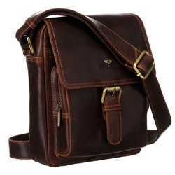 Herren Ledertasche in Braun mit Klappe – Peterson