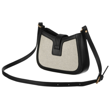 Damen Umhängetasche in Beige aus Echtleder und Canvas – Peterson