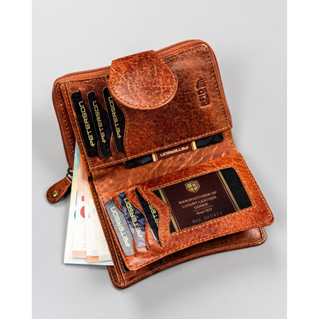 Rustikale Leder Geldbörse mit RFID-Schutz – Peterson