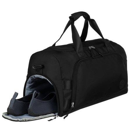 Schwarze Reisetasche mit Koffergurt – Peterson