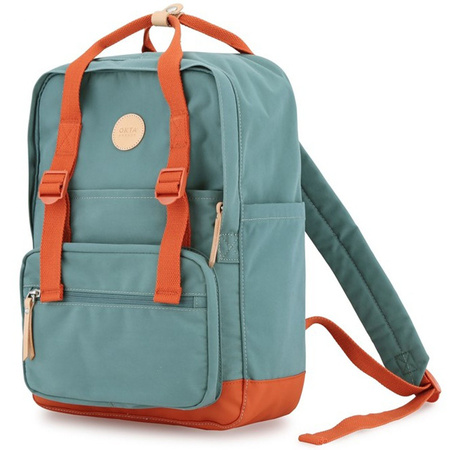 Geräumiger City Rucksack in Türkis-Orange mit Laptopfach – Himawari