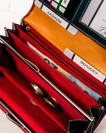 Damen Geldbörse aus Leder mit Druckknopf – 4U Cavaldi