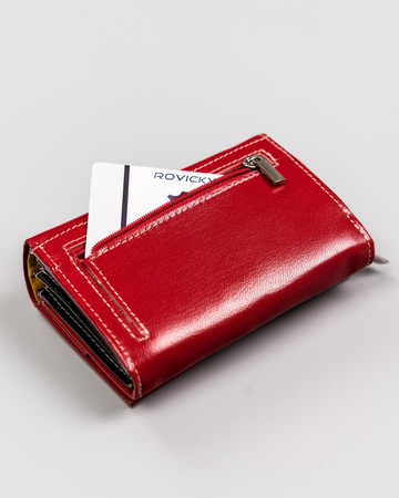 Damen Geldbörse aus Leder mit Druckverschluss – Rovicky